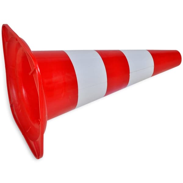 10 Trafikkoner röd och vit 50 cm