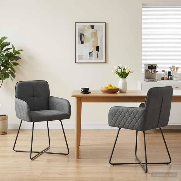 Matstolar 2 pcs Sammet Mörkgrå 59 x 56,5 x 86 cm