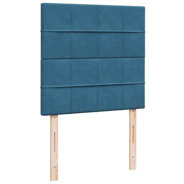 Ramsäng med madrass blå 90x200 cm sammet