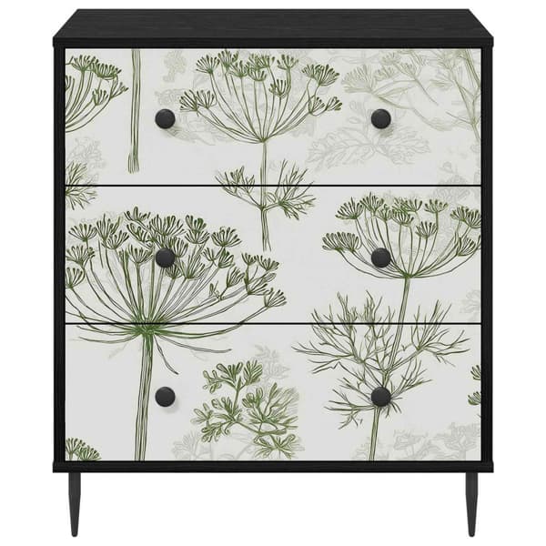 Kommode GOTHA Grön trädtryck 66 x 36,5 x 76 cm Konstruerat trä