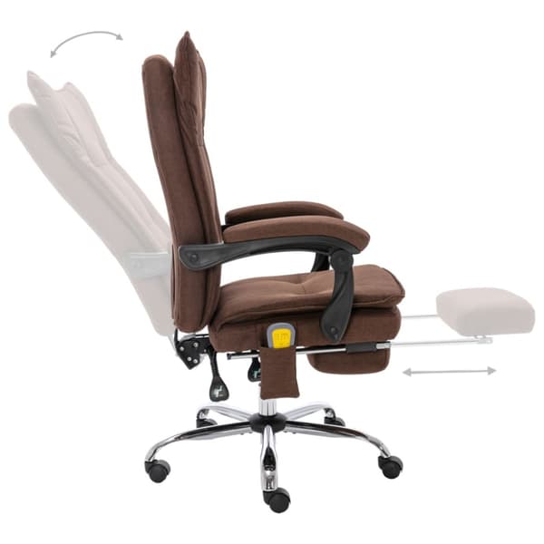 Massagekontorsstol brun tyg