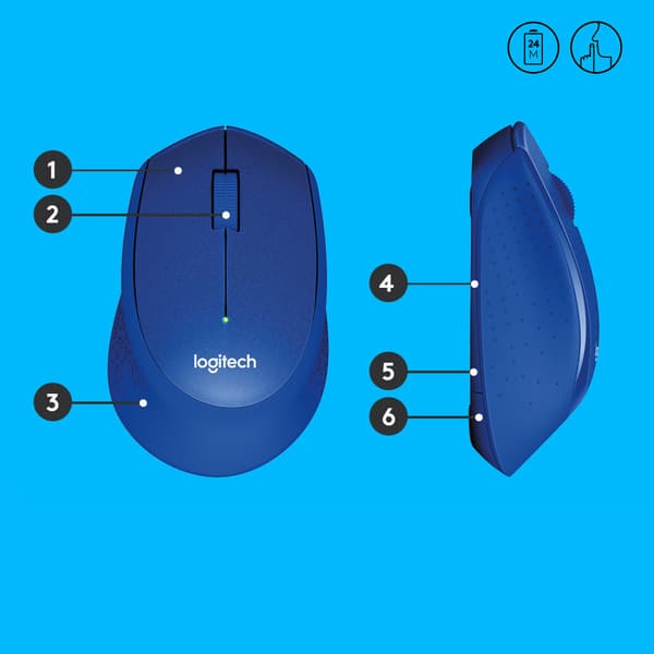 Logitech M330 SILENT PLUS - mus - 2.4 GHz - blå