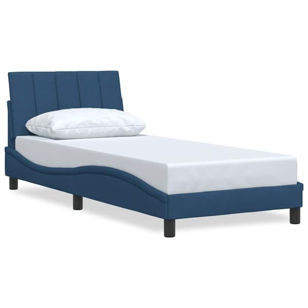 Bed Frame without Mattress "Hanko" Blue 90x190 cm Fabric