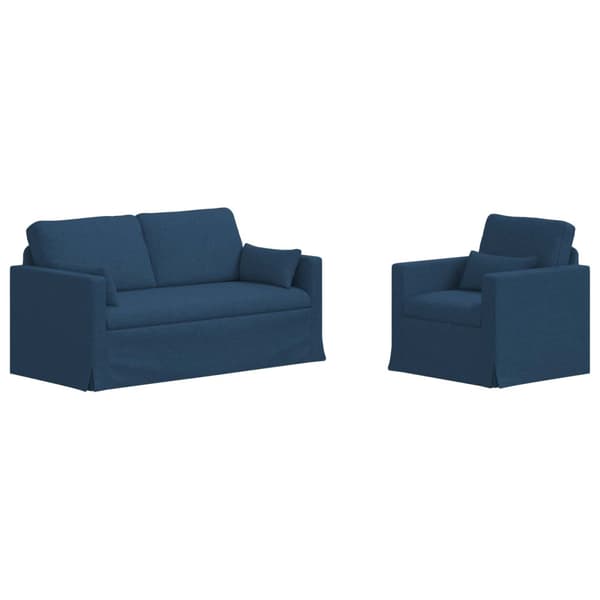 Soffset 2 pcs Blå 158 x 78 x 80 cm tyg