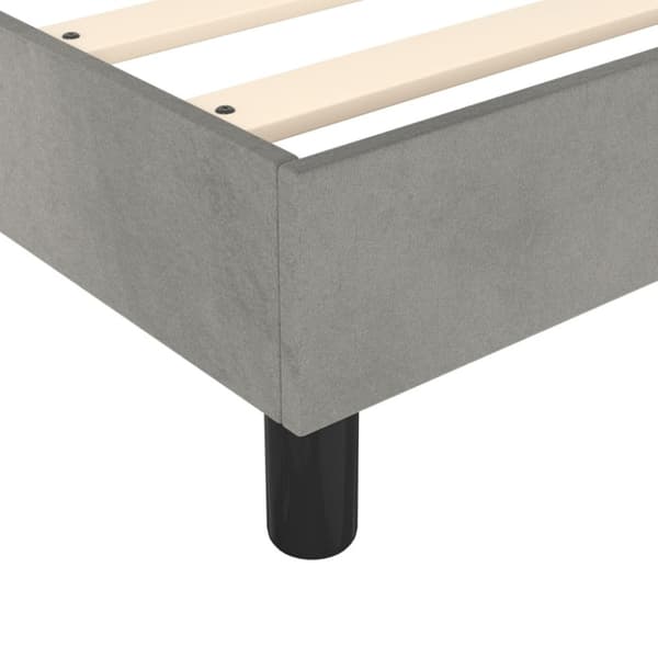 Ramsäng med madrass ljusgrå 90x200 cm sammet