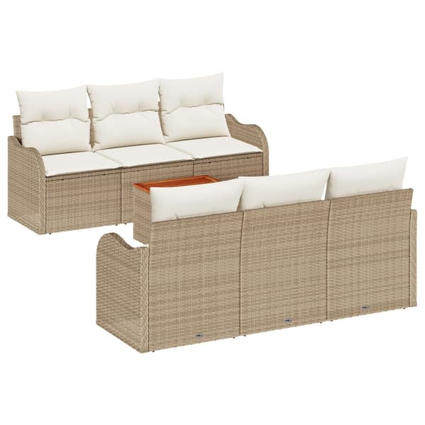 Trädgårdsoffset 7 st Beige konstrotting