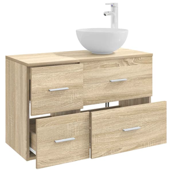 Badrumsmöbelset 2 pcs Sonoma-ek Konstruerat trä