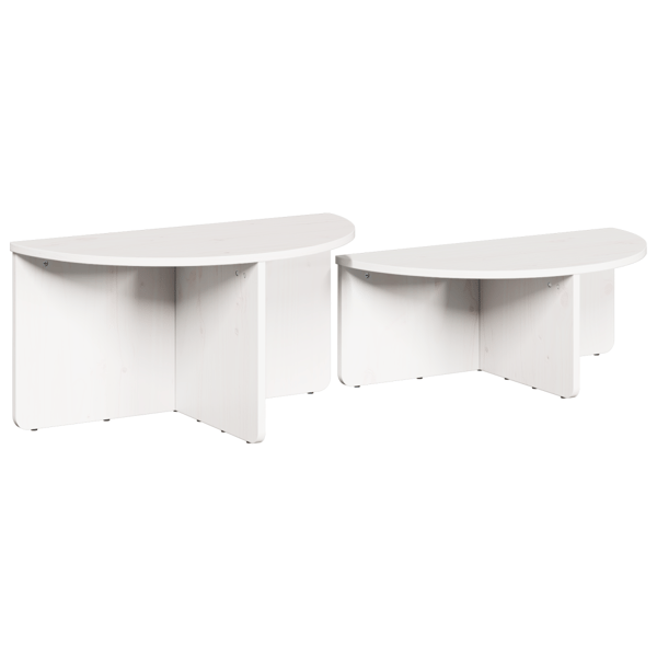 Kaffeebord 2 pcs Vit Massiv furu