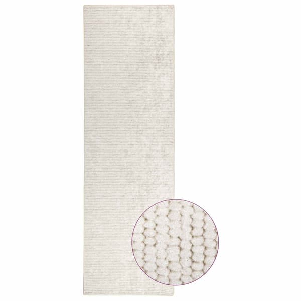 Matta Gräddvit 100 x 150 cm 100% Polyester 3 mm Tvättbar