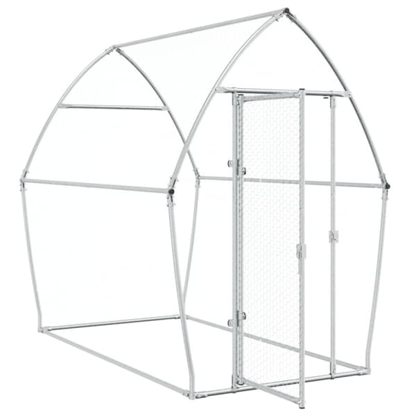 Hönsbur silver 200x105x182 cm galvaniserat stål