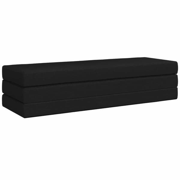 Fällbar Soffbed 200 x 67 x 45 cm Svart