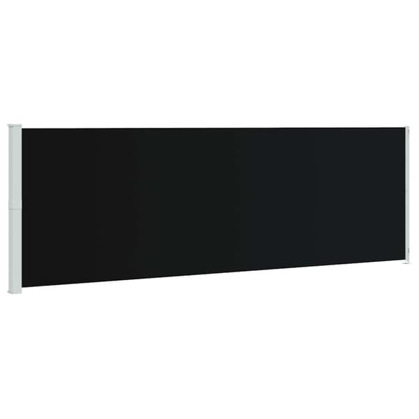 Infällbar sidomarkis 200x600 cm svart