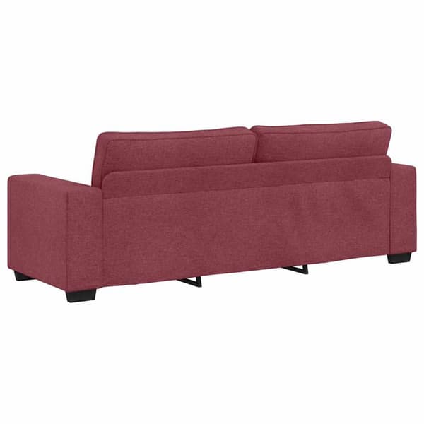 3-sitssoffa vinröd 220x77x82 cm tyg