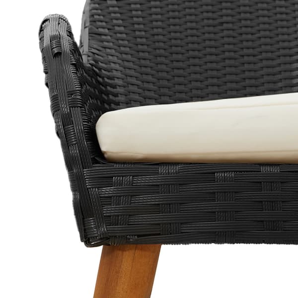 Trädgårdsmöbelset med kudde 9 pcs Svart konstrotting