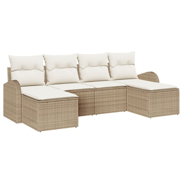 Soffset 6 st Beige och vit konstrotting