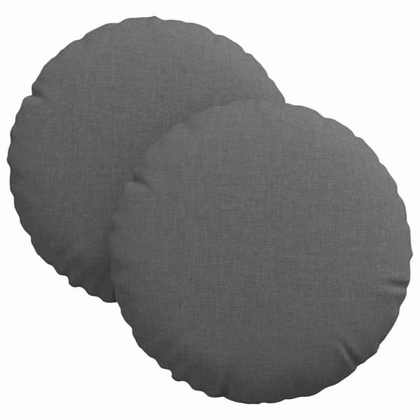 Sittkuddar 2 pcs Mörkgrå Ø30 x 13 cm tyg