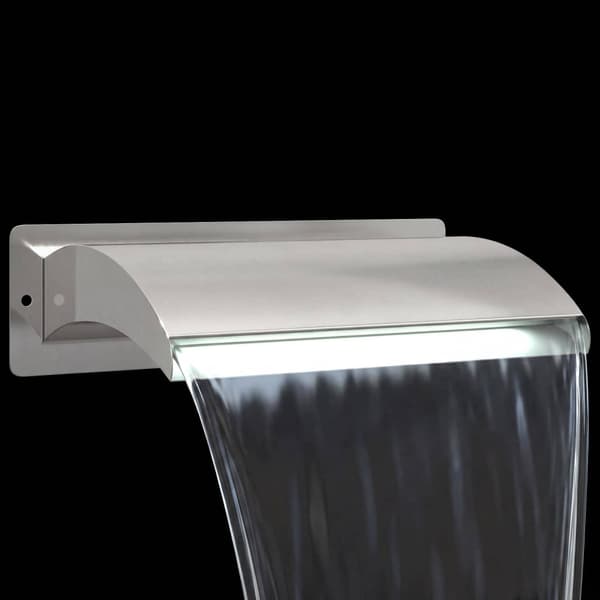 Poolvattenfall med LED Rostfritt Stål 304 51 x 26 x 13 cm
