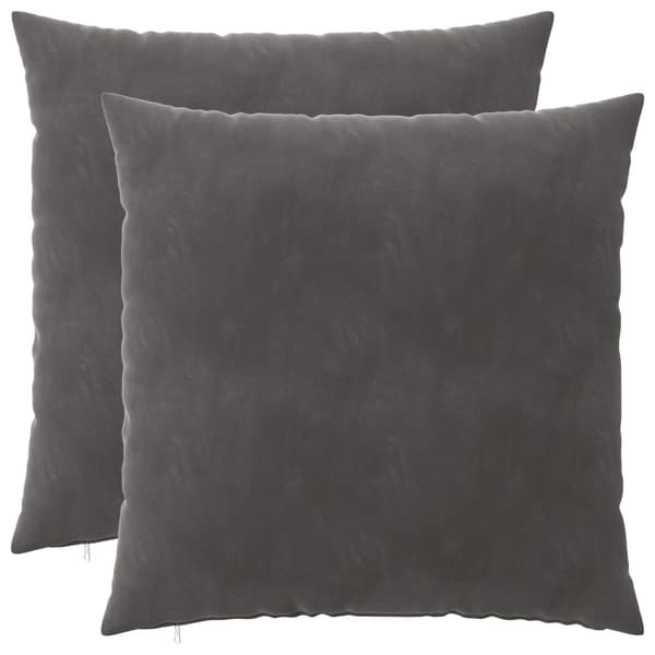 Kuddöverdrag 2 st HEERLEN Mörkgrå 65 x 65 cm Sammet