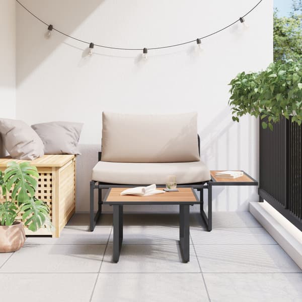 Trädgårdsoffset 2 pcs Taupe Stål