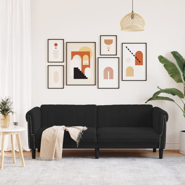 Soffa 3-sits svart sammet