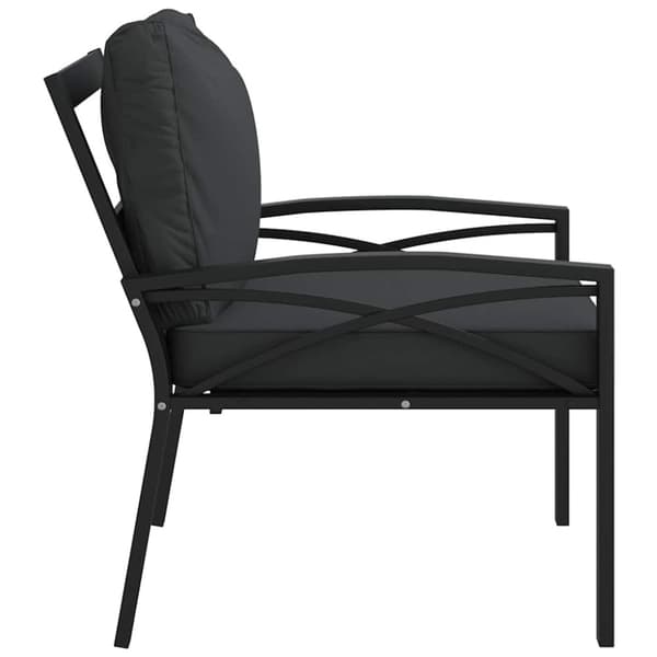 Trädgårdsstol med grå dynor 68x76x79 cm stål
