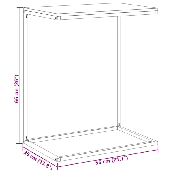 Sidobord vit 55x35x66 cm konstruerat trä