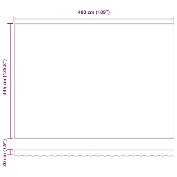 Utfällbar markis Vit 500 ×350 cm tyg