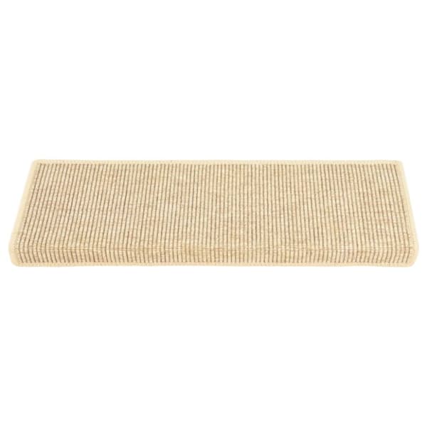 Trappmattor 15 st 65x21x4 cm ljusbeige rektangulär kant