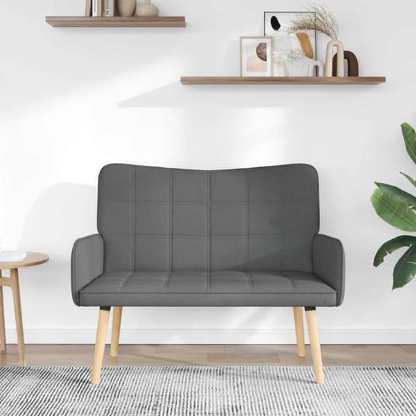 Tvåsitssoffa Mörkgrå 115 x 61 x 87 cm tyg
