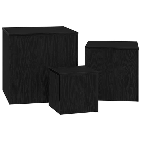 Nestingbord 3 pcs Svart Ek Konstruerat trä