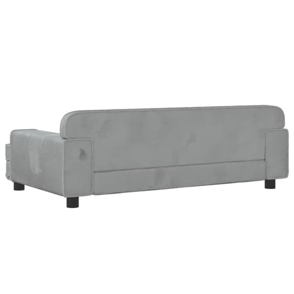Hundbädd ljusgrå 90x53x30 cm sammet