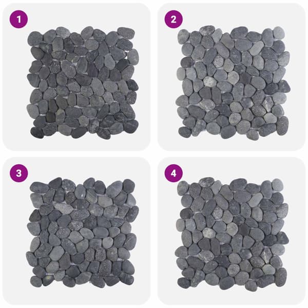 Pebble Tiles Grå 30 x 30 cm Flodsten