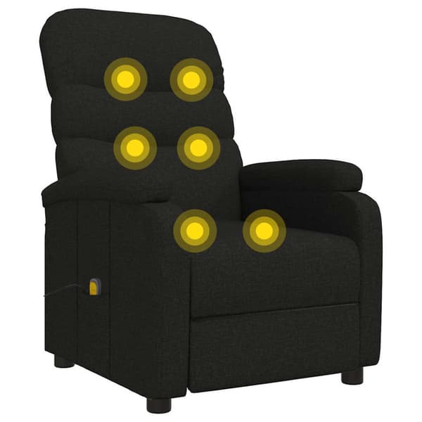 Massagefåtölj svart tyg