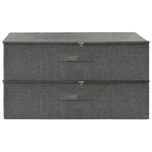 Förvaringslåda 2 st tyg 70x40x18 cm antracit