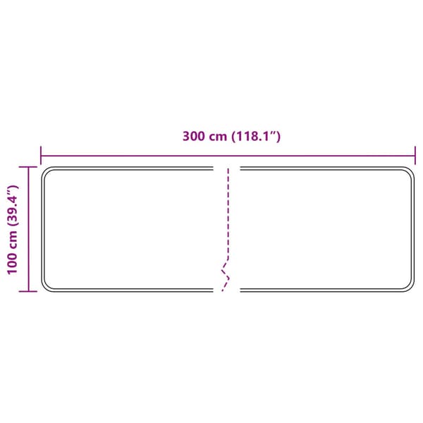 Mattlöpare MARSA Grå 100 x 300 cm Polyester och PVC