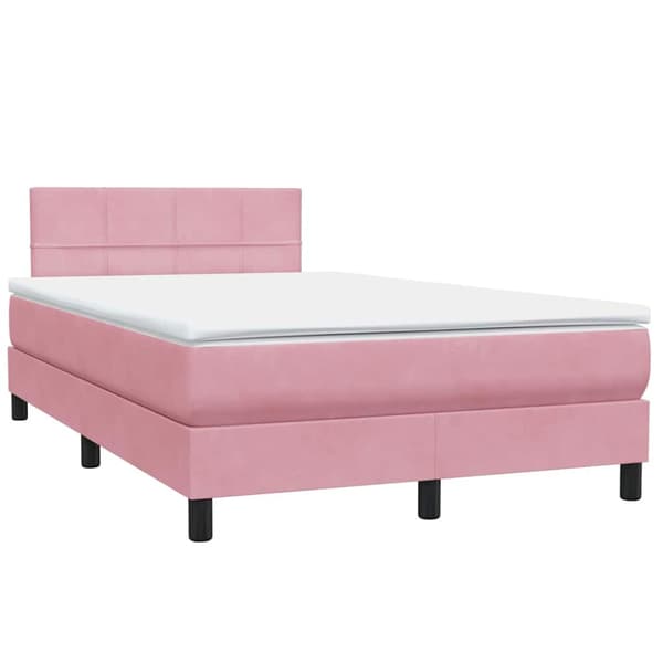 Ramsäng med madrass rosa 120x220 cm sammet