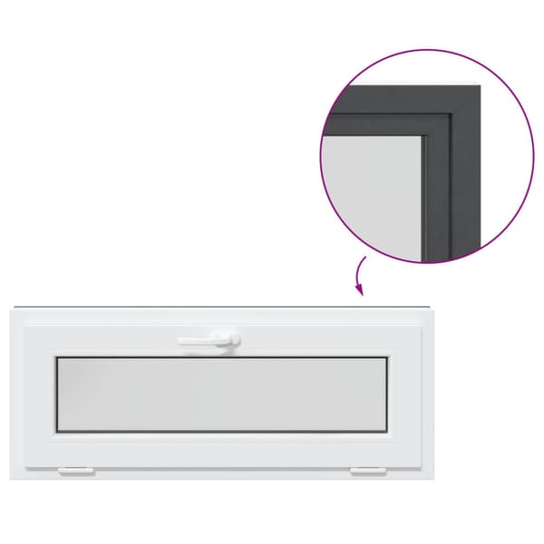 Källarfönster RISOR 110 x 40 cm PVC och glas Antracit