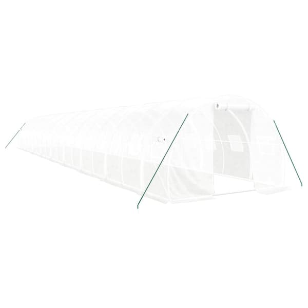 Växthus med stålram vit 54 m² 18x3x2 m