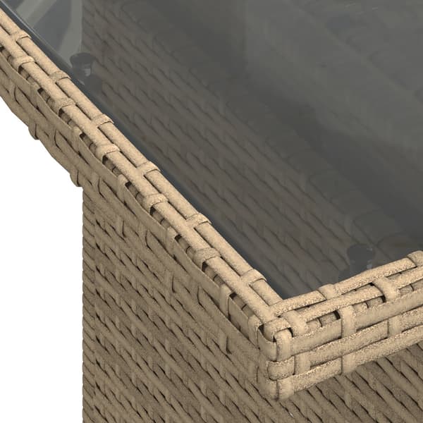 Trädgårdsoffset med kudde med lagring 8 pcs Beige Poly Rattan