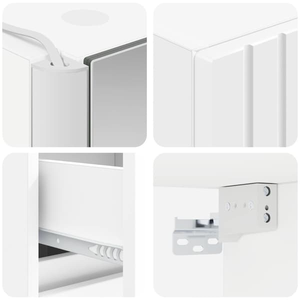 Badrumsmöbelset 4 pcs Vit Konstruerat trä och glas