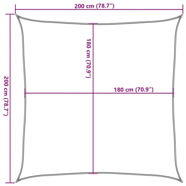 Solsegel 160 g/m² ljusgrön 2x2 m HDPE