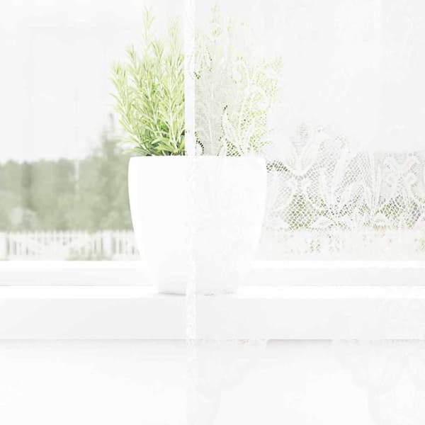 Spetsgardin med gardiner Vit 200 x 120 cm Polyester