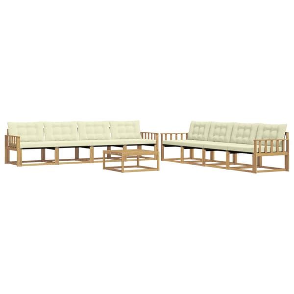 Utomhussoffset 9 pcs Vit och grädde 79 x 79 x 37 cm