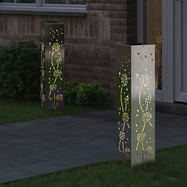Solar LED Stig Ljus 2 pcs Silver Rostfritt stål