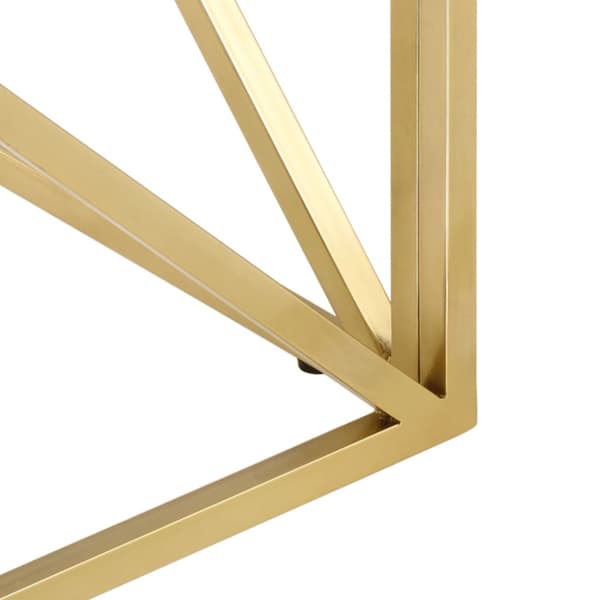 Soffbord guld rostfritt stål och härdat glas