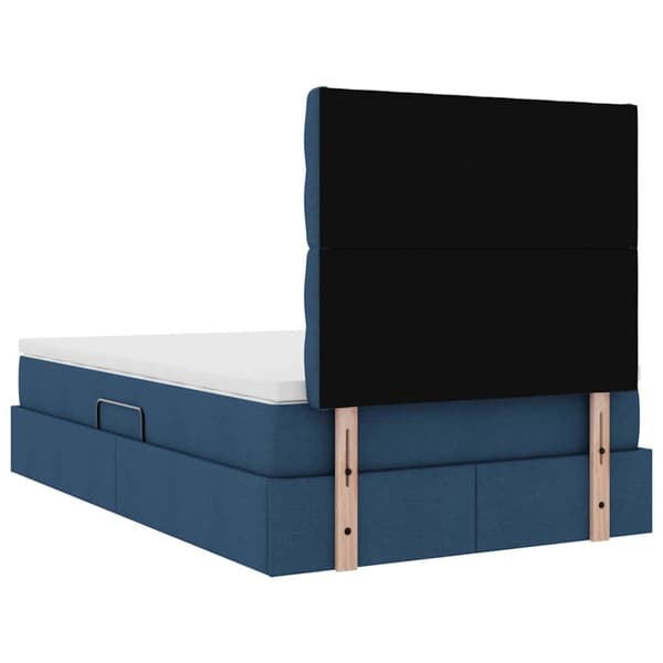 Förvaringssäng med madrass Blå 120 x 200 cm Polyester