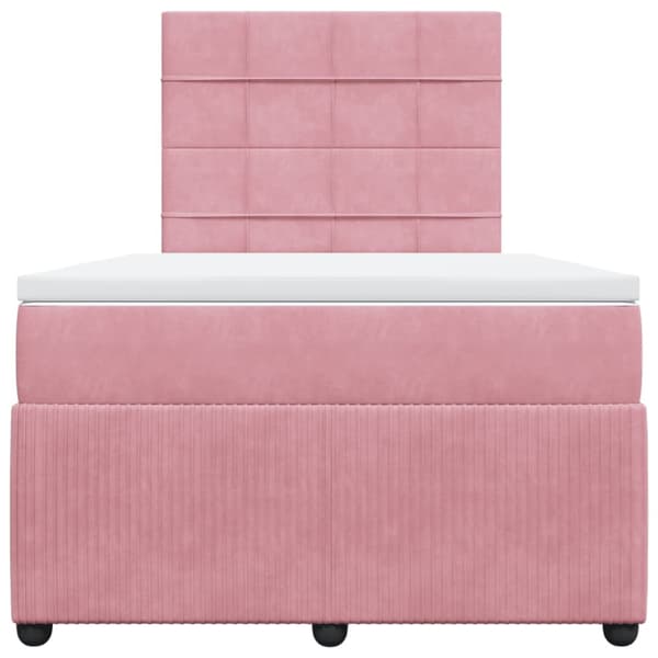 Ramsäng med madrass rosa 120x200 cm sammet