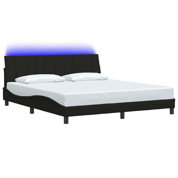 Bed Frame without Mattress "Hanko" Black 180x200cm Fabric