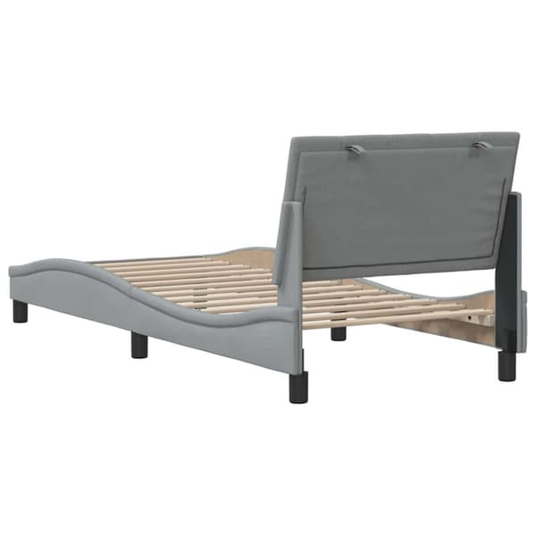 Bed Frame without Mattress "Hanko" Light Grey 80x200 cm Fabric