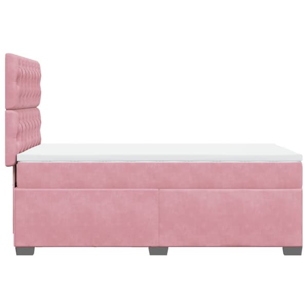 Ramsäng med madrass rosa 100x200 cm sammet